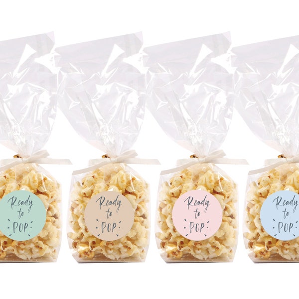 Baby Shower Favours, Baby Shower Popcorn Bags with Baby Shower Ready to Pop Stickers, Baby Shower Gifts for Guests, Baby Shower Favors