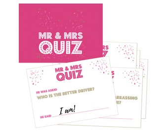 Hen Party Mr and Mrs, Hen Party Games, Hen Party Games Pink, Hen Party Games Classy, Hen Do Games, Mr and Mrs Game 22 Quality Question Cards