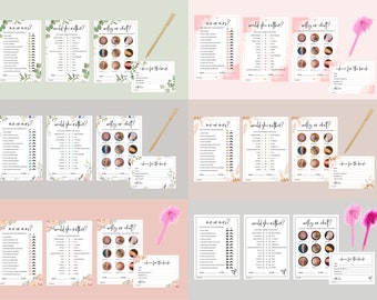 Hen Party Games, Hen Party Games Classy, Advice to the Bride Cards, Hen Do Games, Botanical, Boho, Rose Gold, Minimalist, Floral with Pens