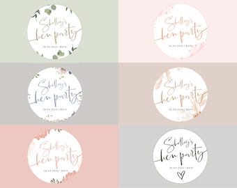 Personalised hen party stickers | hen do stickers personalised sticker | hen party favours hen party labels, | hen party sticker favour