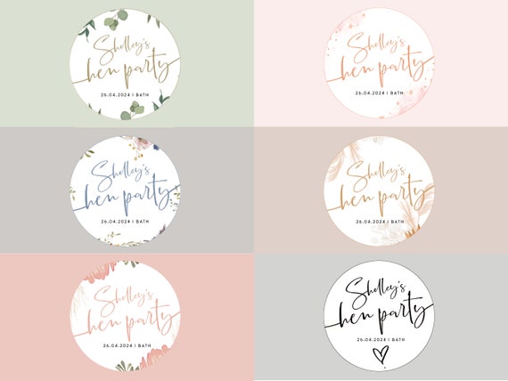 Personalised hen party stickers | hen do stickers personalised sticker | hen party favours hen party labels, | hen party sticker favour