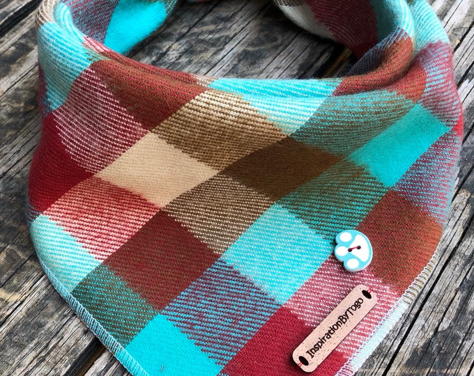 Dog Bandana Fall // Dog Bandana // Plaid Dog Bandana // Etsy