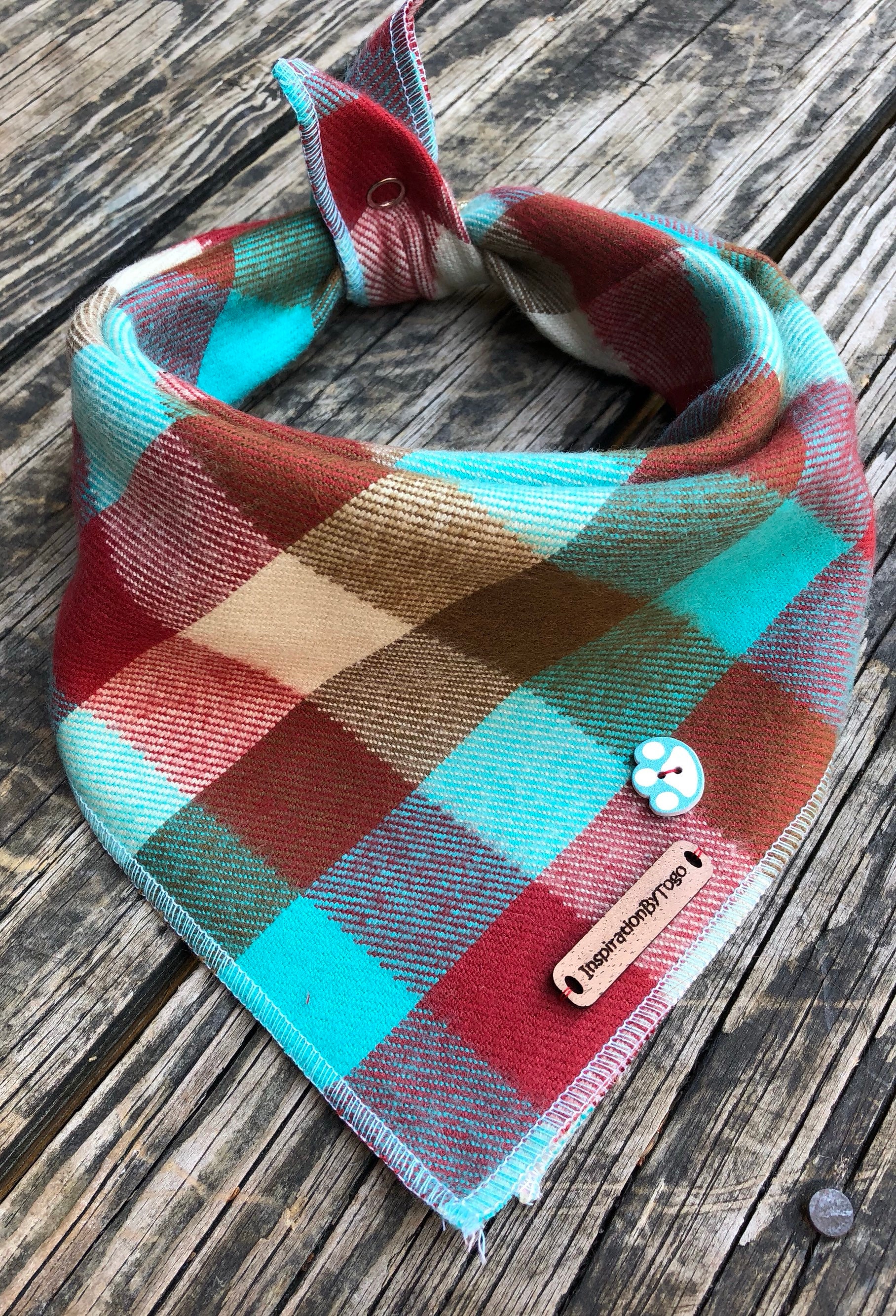 plaid dog scarf