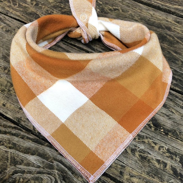 Orange Dog bandana // Fall dog bandana // dog bandana fall // Bandana for dogs // Plaid dog bandana // Dog scarf // Orange dog bandana // Pl