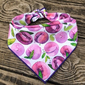 Dog bandana PURPLE PLUMS// Summer dog bandana // Purple dog bandana // Plum dog bandana // Beach bandana