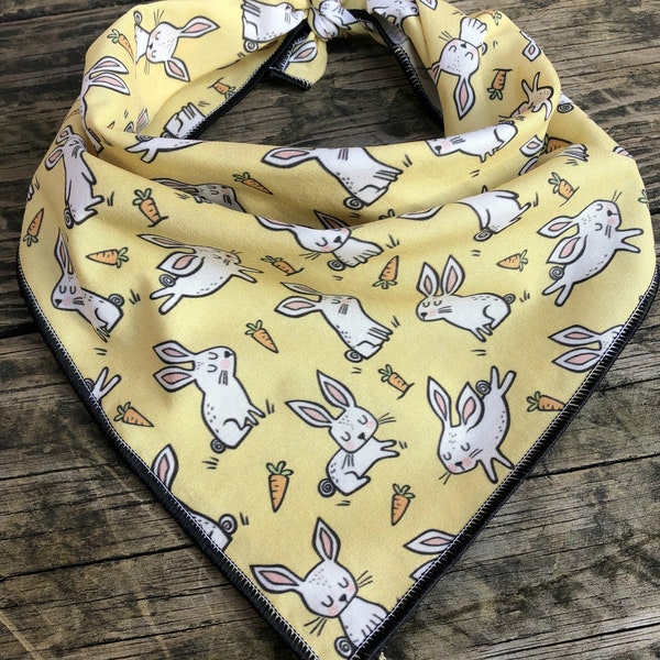 Easter Dog bandana YELLOW BUNNY// Easter dog bandana // Spring dog bandana //Easter Egg// Bandana for dogs // Puppy bandana // Bunny bandana