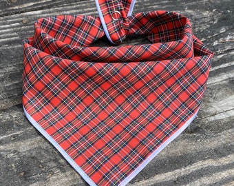 Dog bandana LIGHTWEIGHT CHRISTMAS PLAID //  Dog bandana // Red dog bandana // Christmas bandana // Winter bandana // Plaid bandana