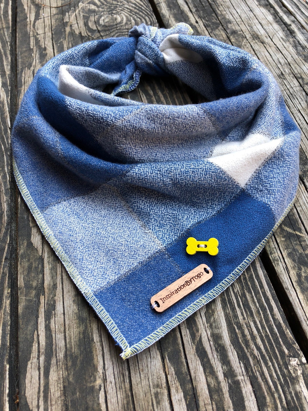 Blue Plaid Dog Bandana // Fall Dog Bandana // Boy Dog Bandana // Winter