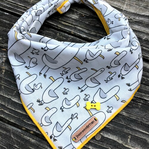 Dog Bandana SEAGULL // Dog Bandanas // Beach Dog Bandana // Etsy