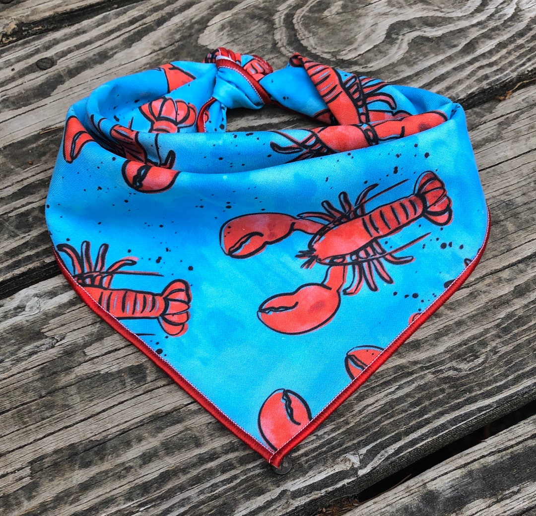 Dog Bandana LOBSTER // Beach Dog Bandana // Ocean Bandana // Etsy