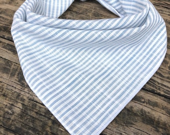 Dog bandana BLUE WHITE STRIPES // Blue dog bandana // Dog accessories // dog bandana summer //  Nautical // Boy dog bandana // Gift for dog