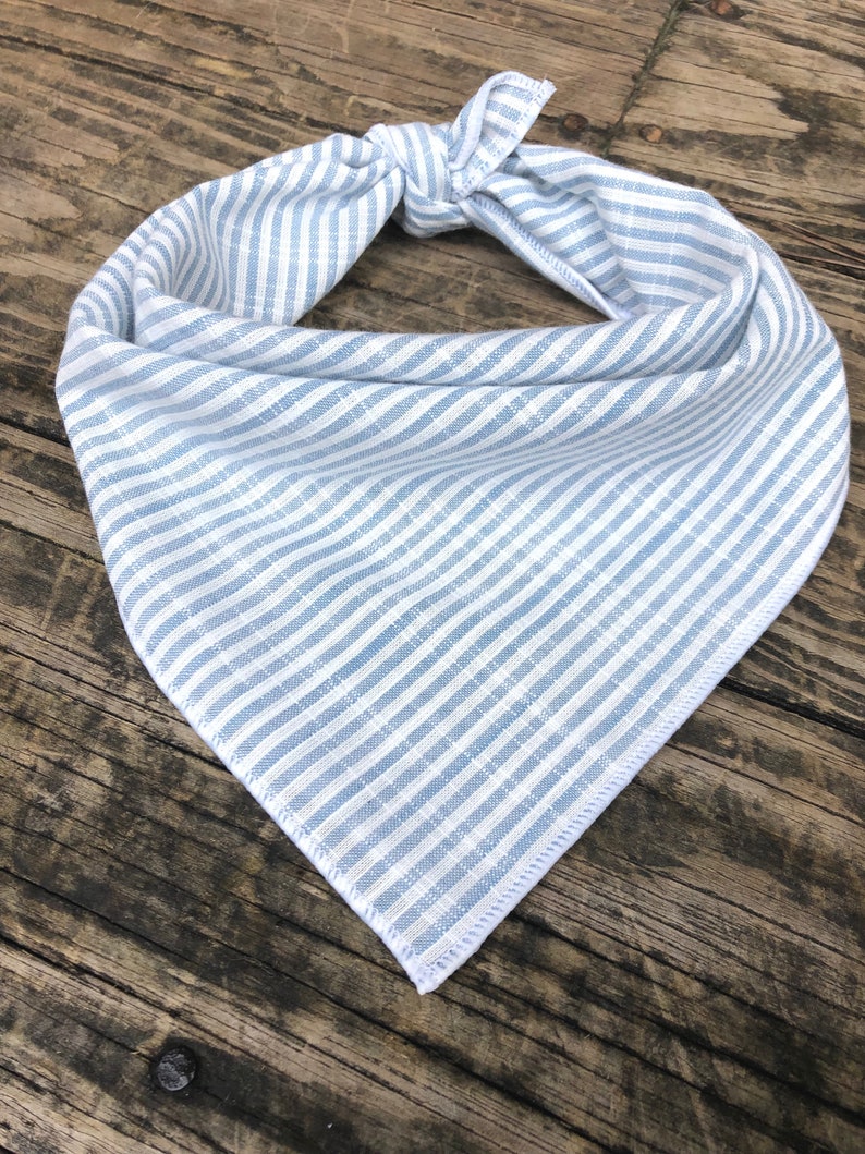 Dog Bandana BLUE WHITE STRIPES // Blue Dog Bandana // Dog Etsy