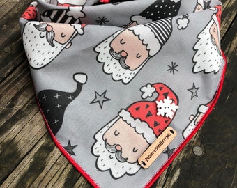 Christmas Dog bandana SANTA CLAUS//  Dog bandana christmas // Gray dog bandana // Christmas bandana // Winter bandana // santa claus