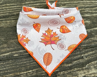 Dog bandana ORANGE FALL LEAF // Thanksgiving dog bandana // Autumn dog bandana // Bandana for dogs // Hiking bandana // Boy bandana