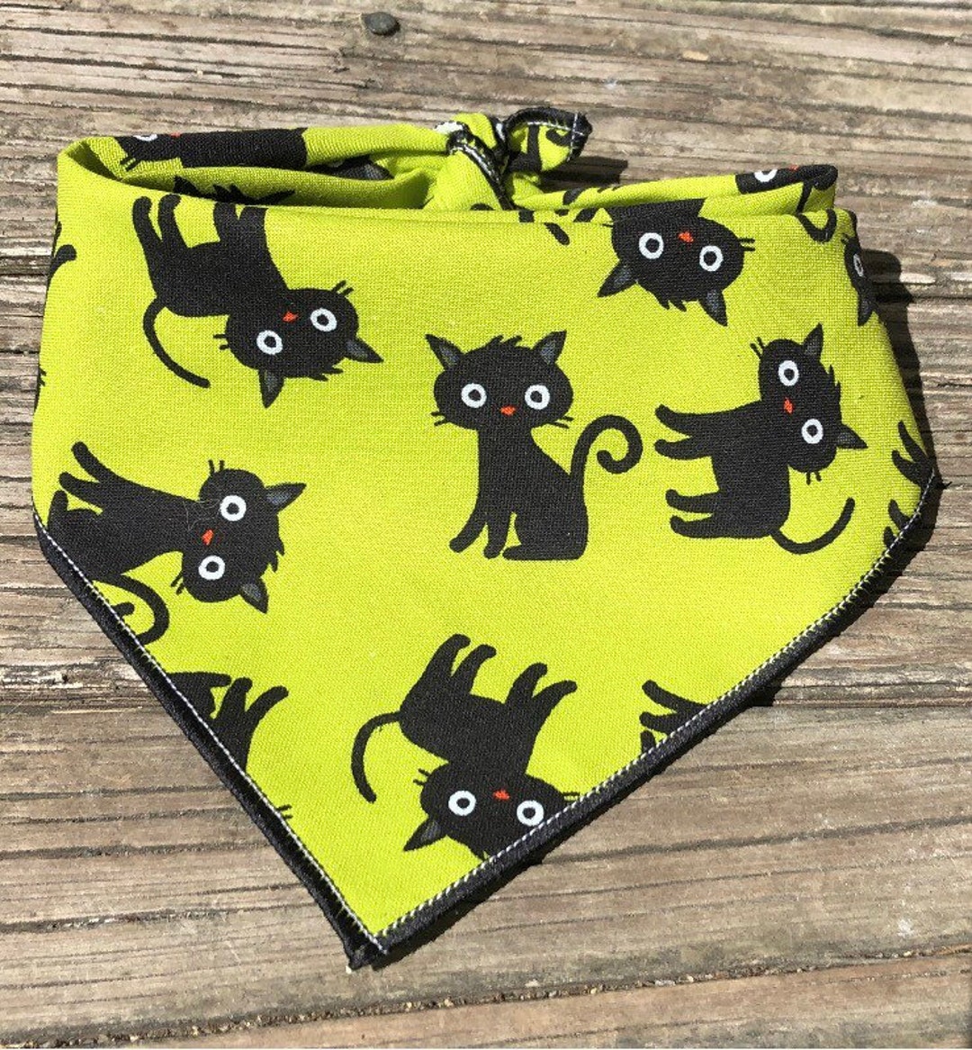 Halloween Dog Bandana GREEN CATS// Dog Bandana Halloween // Etsy