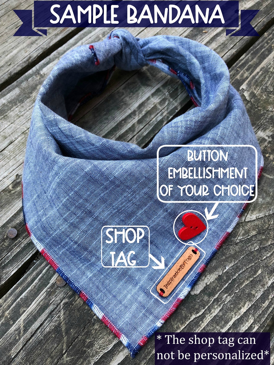 Dog Bandana BLUE WHITE STRIPES // Blue Dog Bandana // Dog Etsy