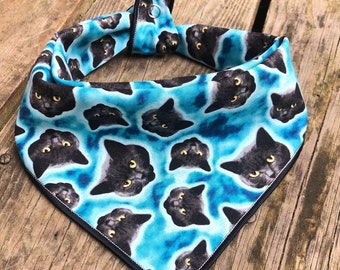 Halloween Dog bandana BLUE CATS// Dog bandana halloween // Dog costume // Halloween // Black cats // Dog accessories // Dog bandanas