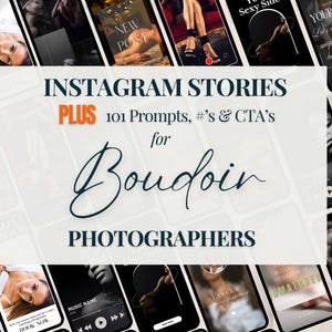 Boudoir Instagram Story Templates Canva, 100 Story Templates + 101 Marketing Prompts, DFY Social Media Kit