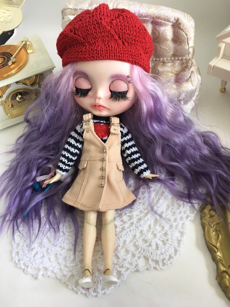 2pcs Fashion Knitted Sweater For 1:6 Doll Woven Top Dress Christmas Gift
