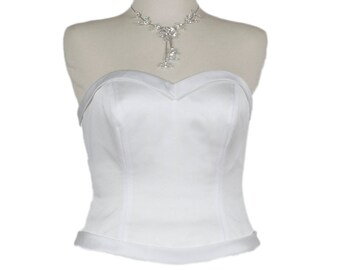 Korsett Braut getrennt, weißes Hochzeitskorsett, Sweetheart Ausschnitt, weißes Bustier Top, Braut Top, Hochzeit Mieder, Hochzeitskleid Top