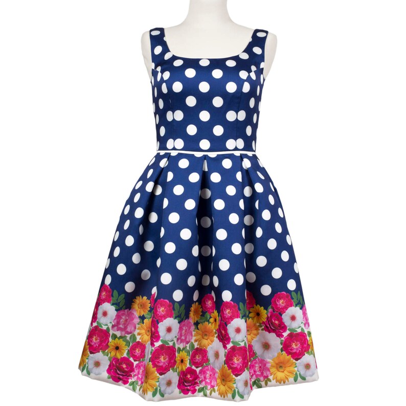 polka dot and floral outfit