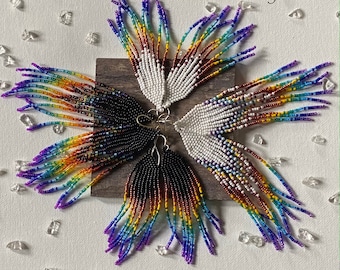 Rainbow Seed Bead Earrings