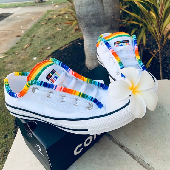 Limited Pride Beaded Converse Etsy