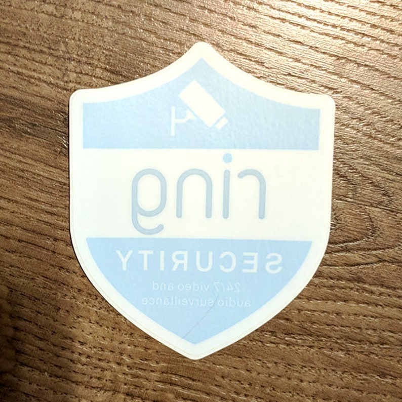 Indoor Ring Doorbell Security Camera Badge/Shield sticker | Etsy