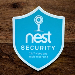 Nest Security Cam Badge/Shield sticker replacement outdoor or indoor image 1