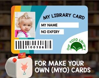 Library Card Custom Label for Yoto Make Your Own (MYO) Cards - Sticker only or add a MYO card