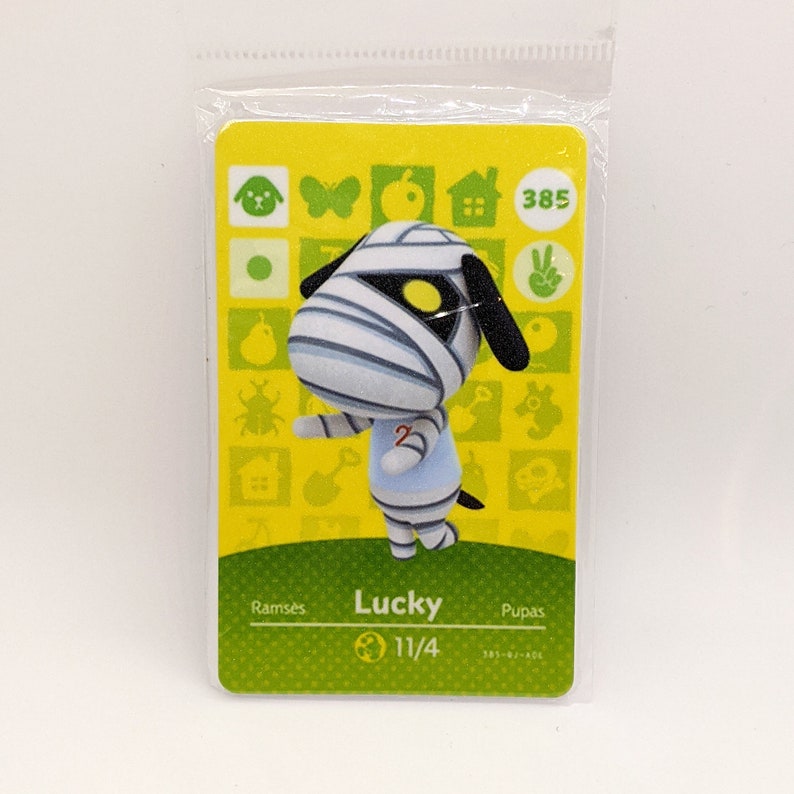 Animal Crossing NFC Amiibo Card Lucky the Mummy Dog 385 | Etsy