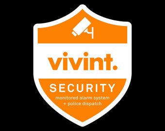 Vivint Smart Home Security and Alarm System Badge/Shield Sticker or Static Window Cling (outdoor safe, options for inside or outside window)