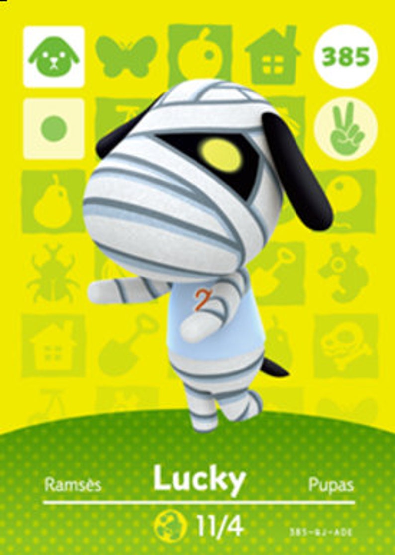 Animal Crossing NFC Amiibo Card Lucky the Mummy Dog 385 | Etsy