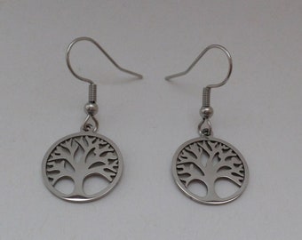 Stainless steel earrings - tree of life