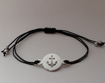 Bracelet with Stainless Steel anchor symbol - various colours!