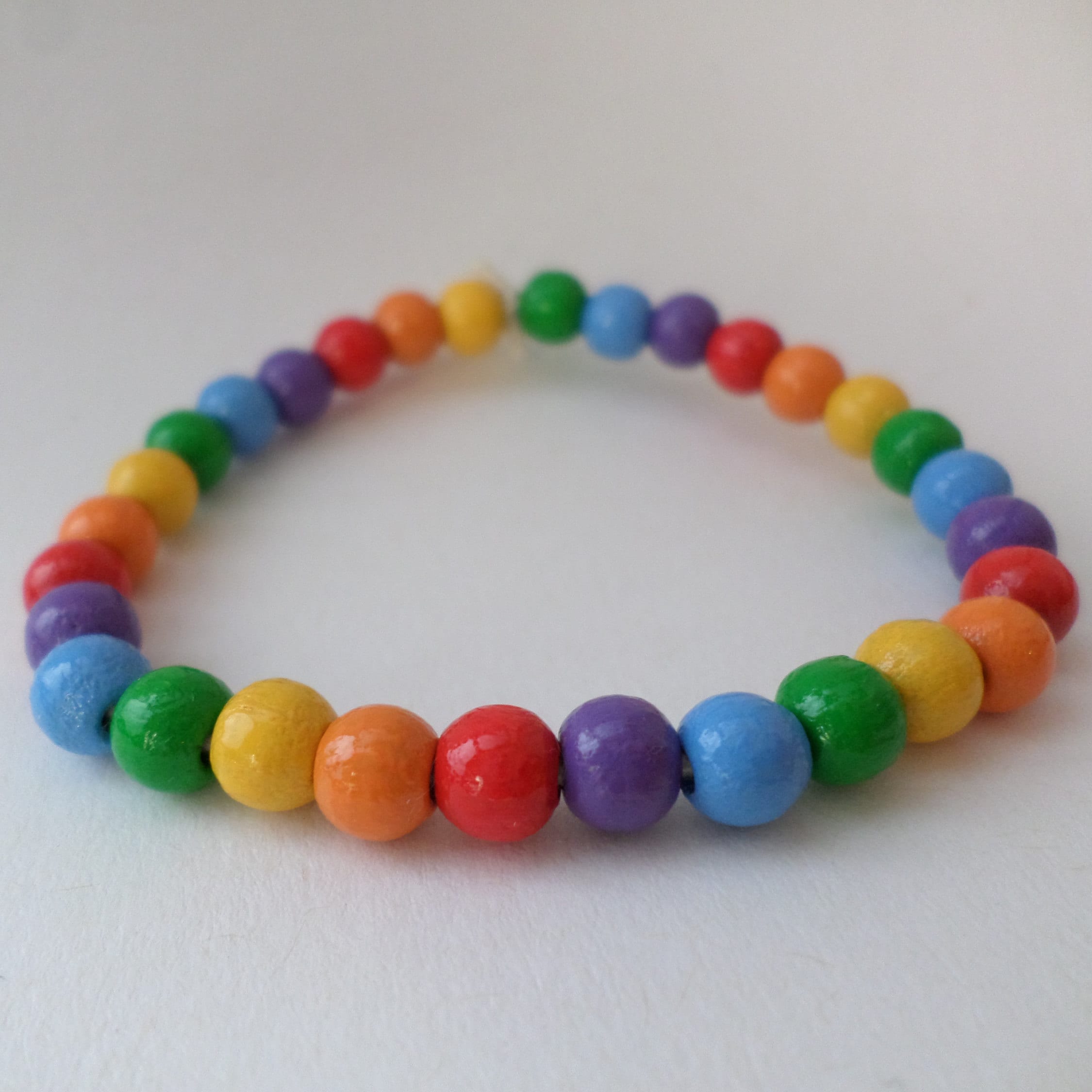 Rainbow & Flowers - Bracelet Making Kit - Wooden Beads - Kids Beading — Oak  & Ever