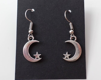 Moon Earrings - ancient silver