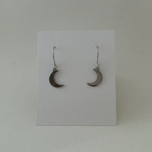 Stainless steel earrings small moon image 3