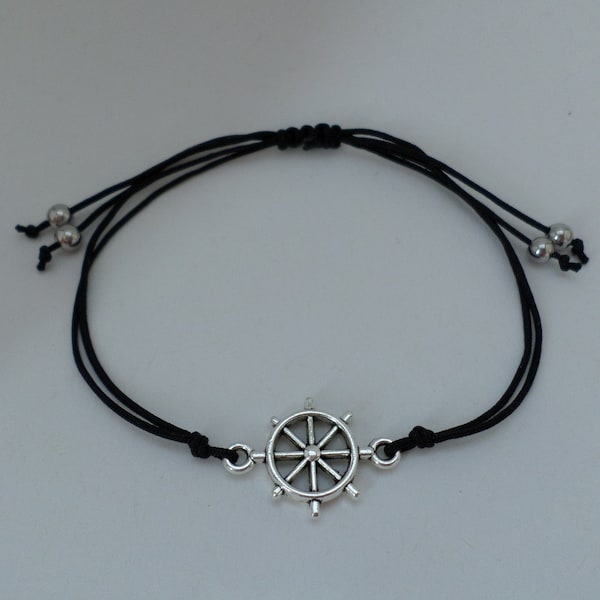 Steuerrad Armband -  antik silber - verschiedene Farben