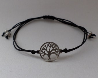 Bracelet with Stainless Steel Lifetree  - various colours!