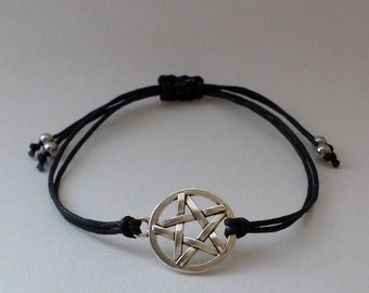 Pentagram Bracelet - with cotton cord - various colours!