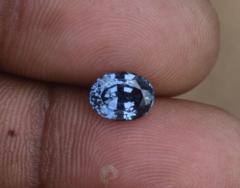 1.52 Ct Ceylon Violet Blue Spinel Oval Mixed Cut Natural Untreated Flawless EMS Shipping Video