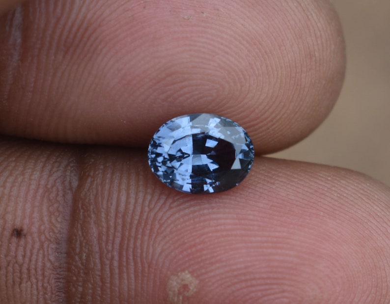 1.52 Ct Ceylon Violet Blue Spinel Oval Mixed Cut Natural Untreated Flawless EMS Shipping Video