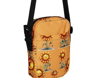 Bolso utilitario con diseño de girasol