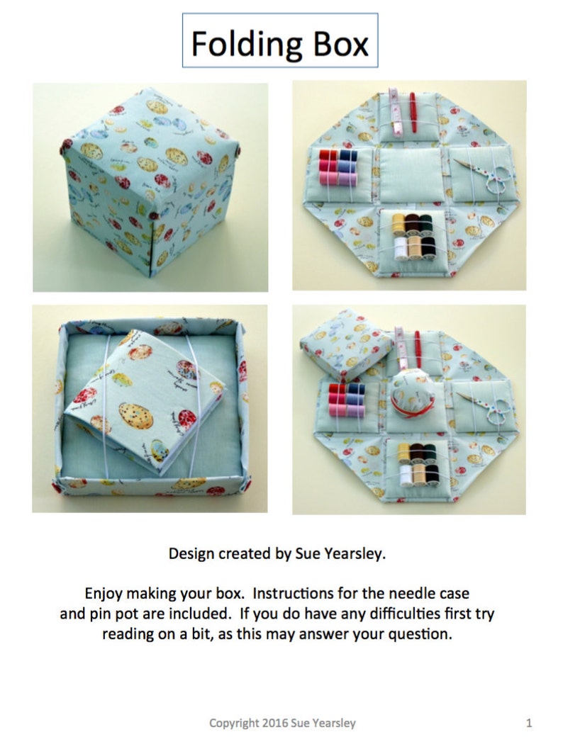 Etui folding sewing box PDF instructions image 1