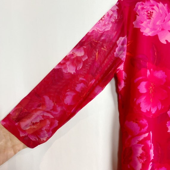 Giorgio Fiorlini Floral Mesh Skirt Set S Hot Pink… - image 7