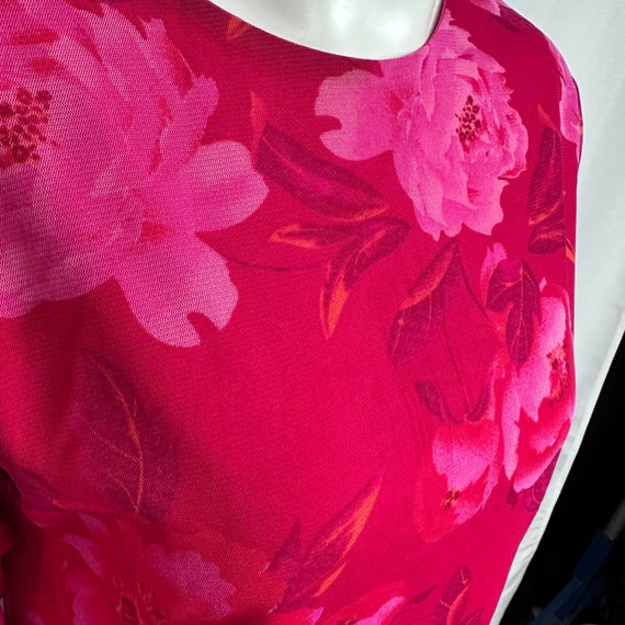 Giorgio Fiorlini Floral Mesh Skirt Set S Hot Pink… - image 8