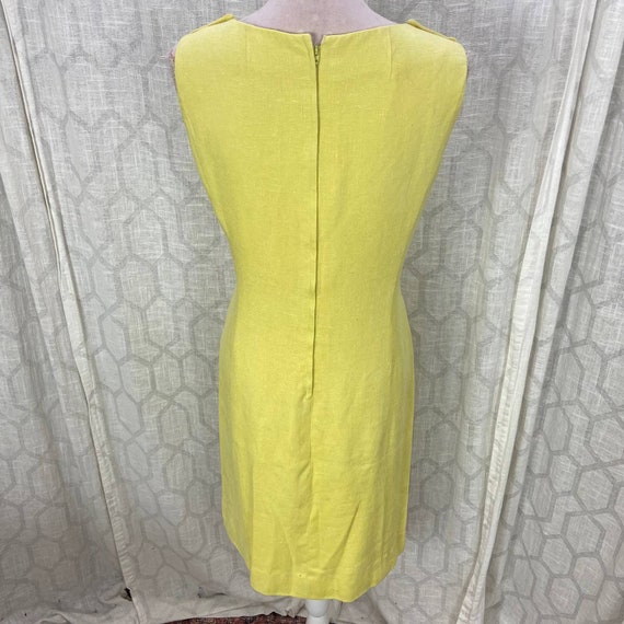 Vintage Sz M Pale Yellow Sheath Dress Custom Made - image 8