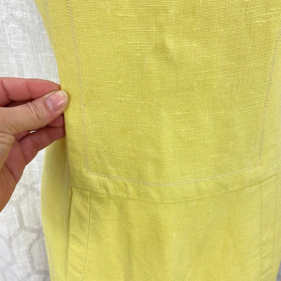 Vintage Sz M Pale Yellow Sheath Dress Custom Made - image 9