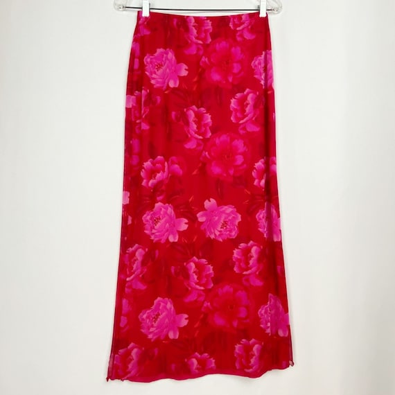 Giorgio Fiorlini Floral Mesh Skirt Set S Hot Pink… - image 6